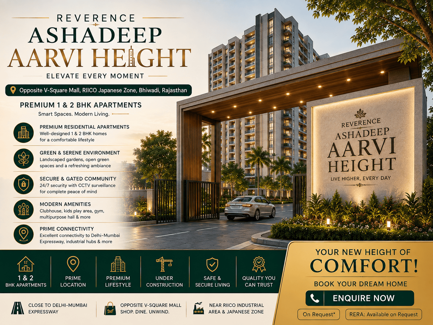 Reverence Ashadeep Aarvi Height - Premium Apartments Bhiwadi