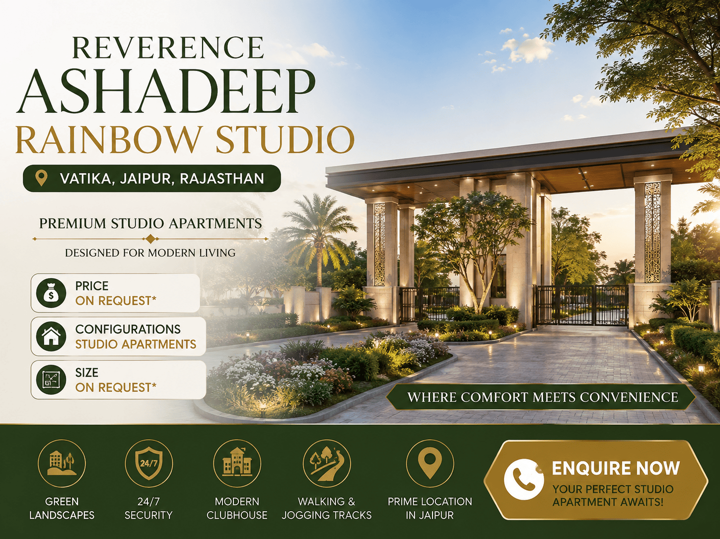 Reverence Ashadeep Rainbow Studio Jaipur - Studio Apartments